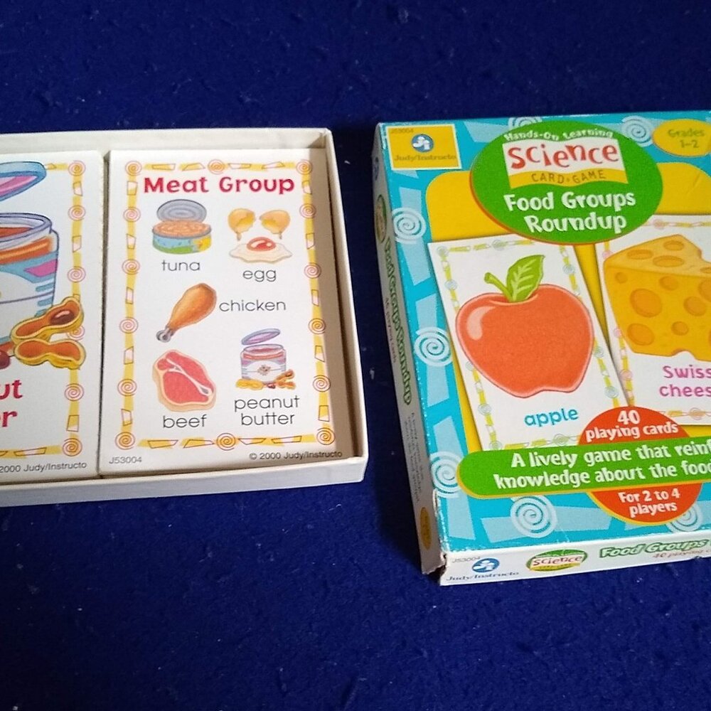 Flashcard Hands On Learning Science Card Game : Food Groups Roundup Cards